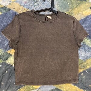 H&M Grey Shirt Textured Design Womens Medium Grey Worn Excellent Condition